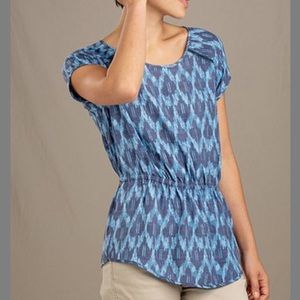 Toad & Co blue cap-sleeve top, M